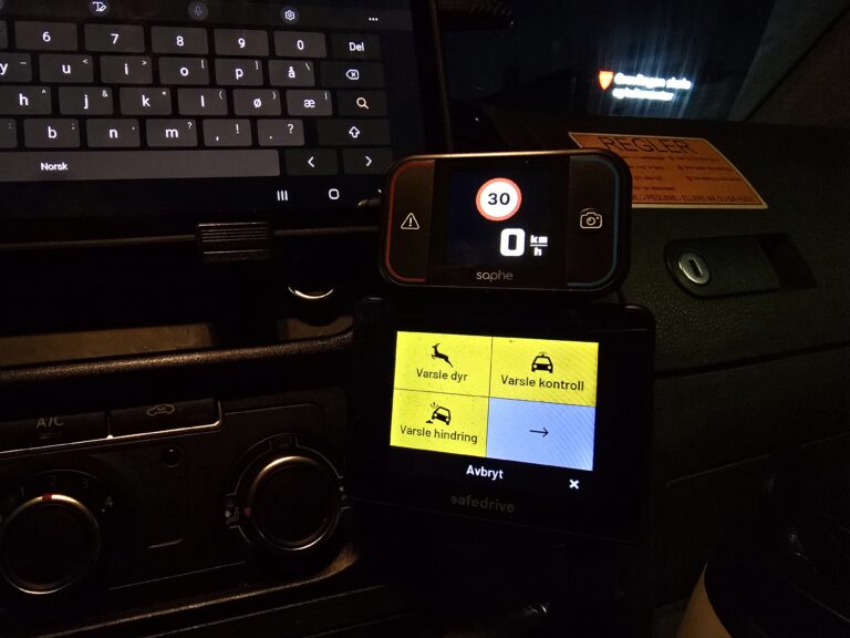 Saphe trafikkalarm, og SafeDrive